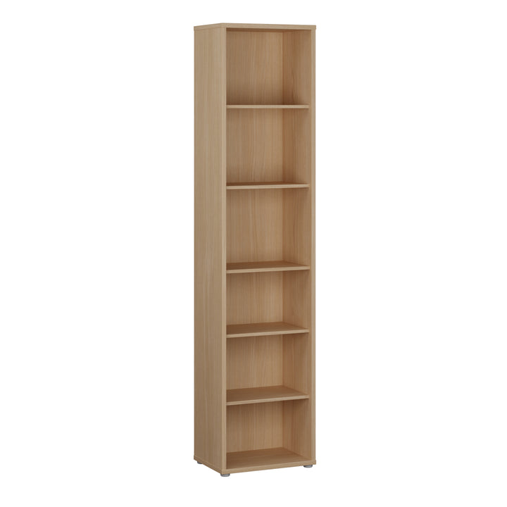 Alice Springs Tall Narrow Bookcase with 5 Shelves in Elegancia Oak