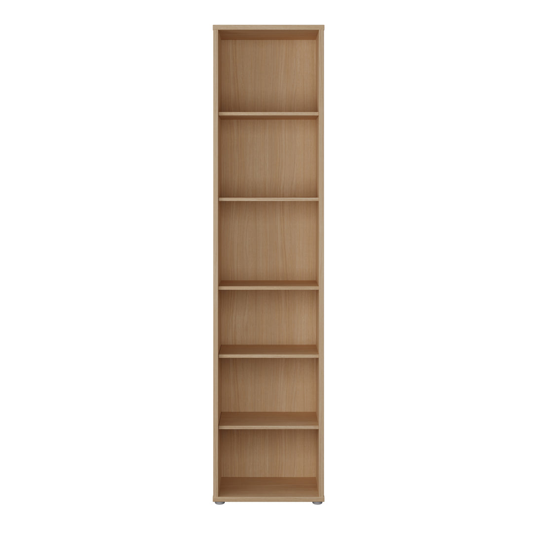 Alice Springs Tall Narrow Bookcase with 5 Shelves in Elegancia Oak