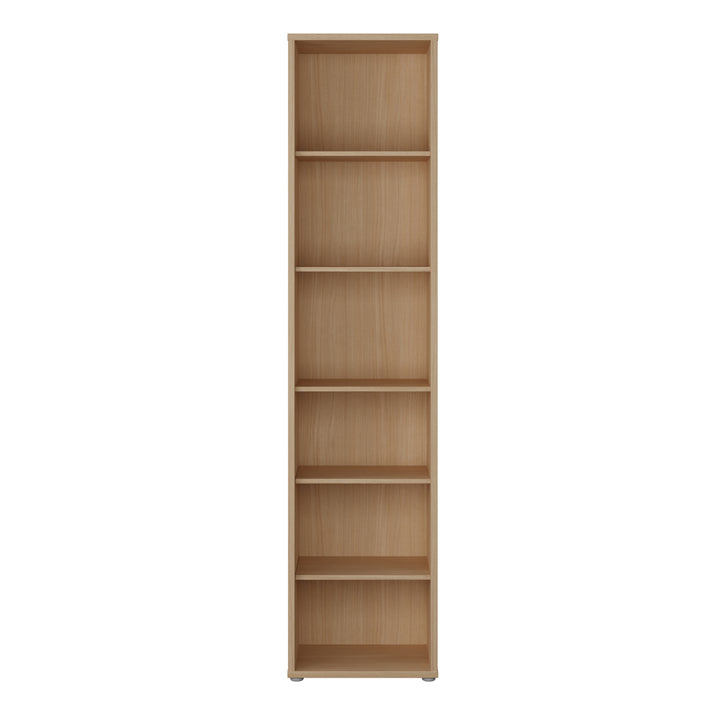 Alice Springs Tall Narrow Bookcase with 5 Shelves in Elegancia Oak