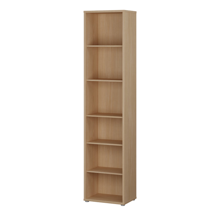 Alice Springs Tall Narrow Bookcase with 5 Shelves in Elegancia Oak