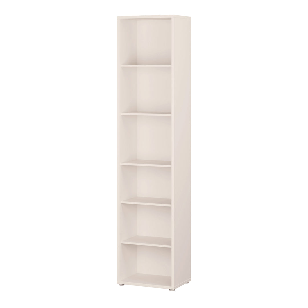 Alice Springs Tall Narrow Bookcase with 5 Shelves in Sand