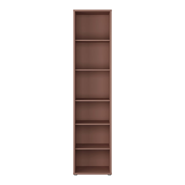 Alice Springs Tall Narrow Bookcase with 5 Shelves in Terracotta