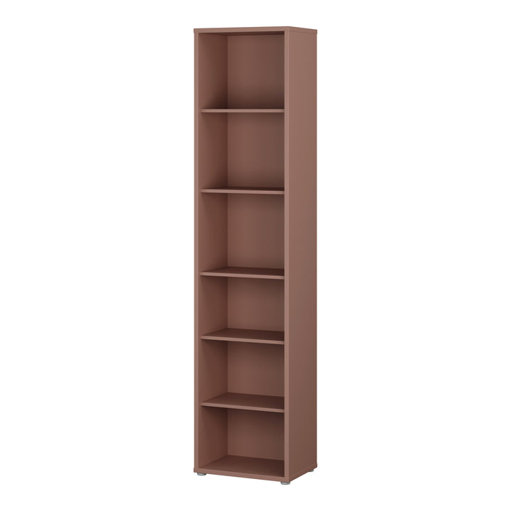 Alice Springs Tall Narrow Bookcase with 5 Shelves in Terracotta