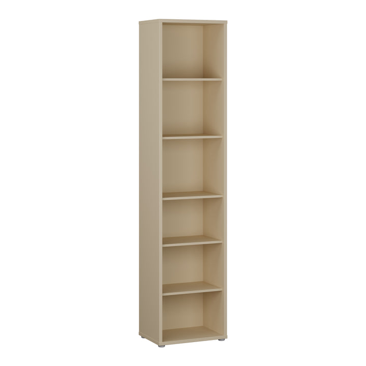 Alice Springs Tall Narrow Bookcase with 5 Shelves in Butter Yellow