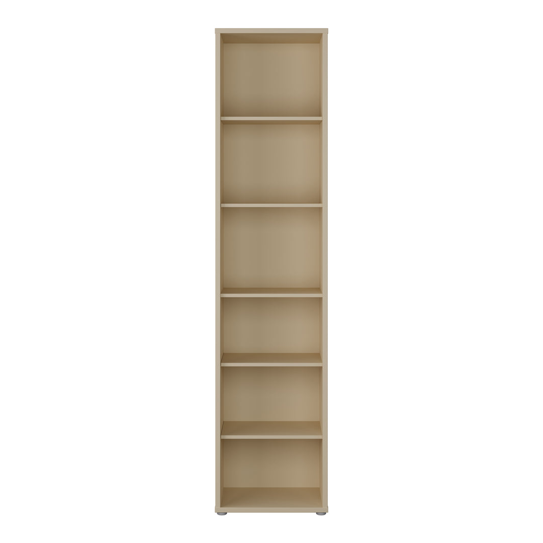 Alice Springs Tall Narrow Bookcase with 5 Shelves in Butter Yellow