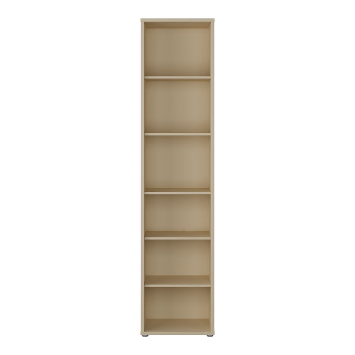 Alice Springs Tall Narrow Bookcase with 5 Shelves in Butter Yellow