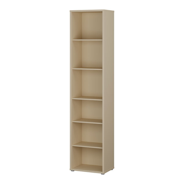 Alice Springs Tall Narrow Bookcase with 5 Shelves in Butter Yellow