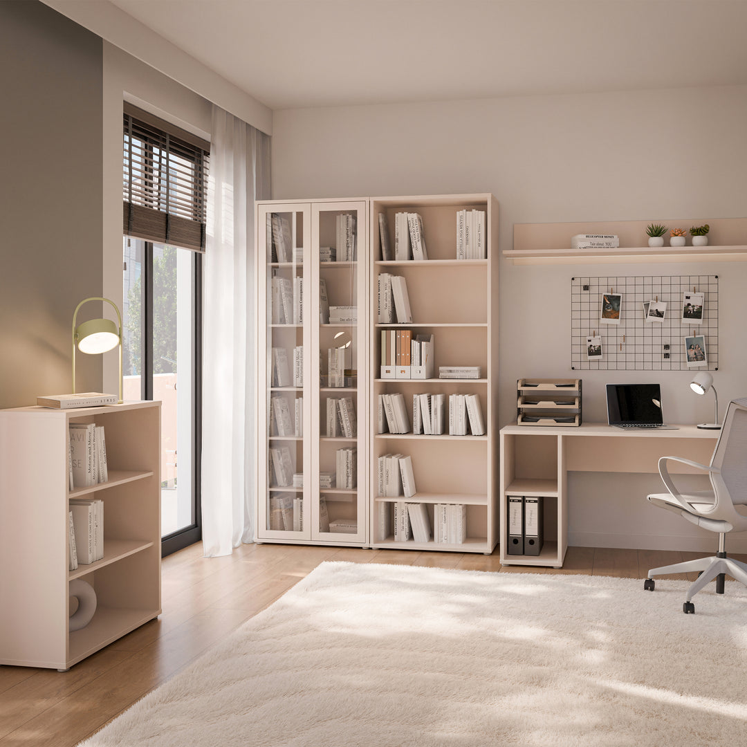 Alice Springs Tall Wide Bookcase with 5 Shelves in Sand