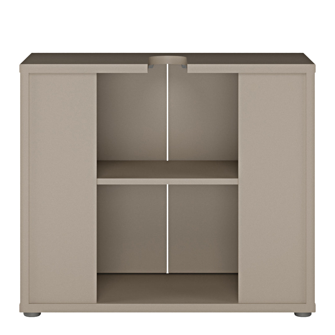 Alice Springs Under Sink Vanity Unit with 2 Doors Push-to-Open in Taupe
