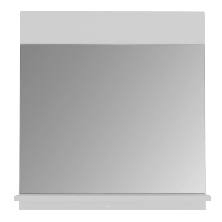 Ice Cave Mirror with Shelf in White with White High Gloss Front