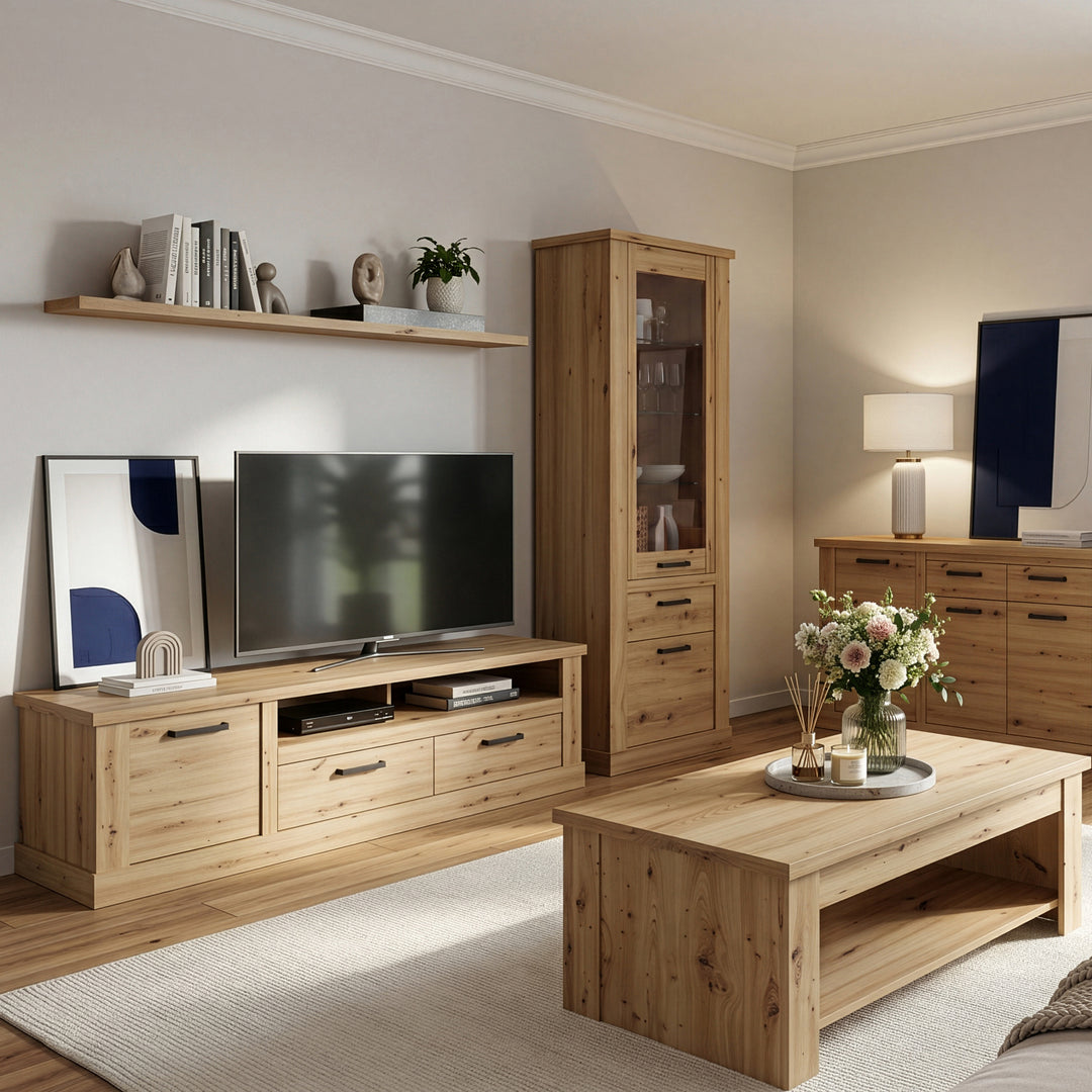 Corona 200cm Wall Shelf in Artisan Oak