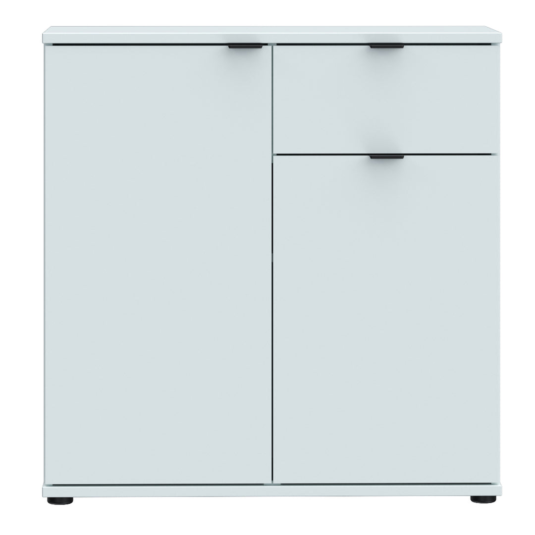 Ganymede 2 Door Cupboard with Drawer and Top Lip Detail in Light Grey