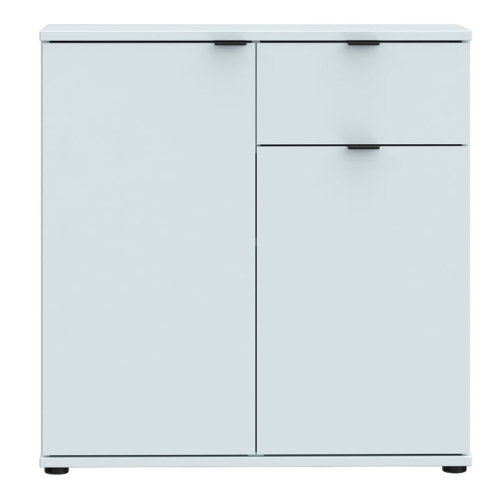 Ganymede 2 Door Cupboard with Drawer and Top Lip Detail in Light Grey