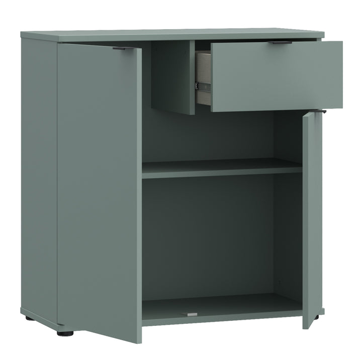 Ganymede 2 Door Cupboard with Drawer in Sage Green