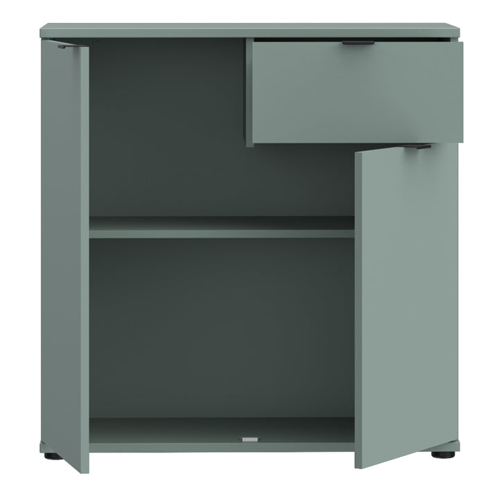 Ganymede 2 Door Cupboard with Drawer in Sage Green