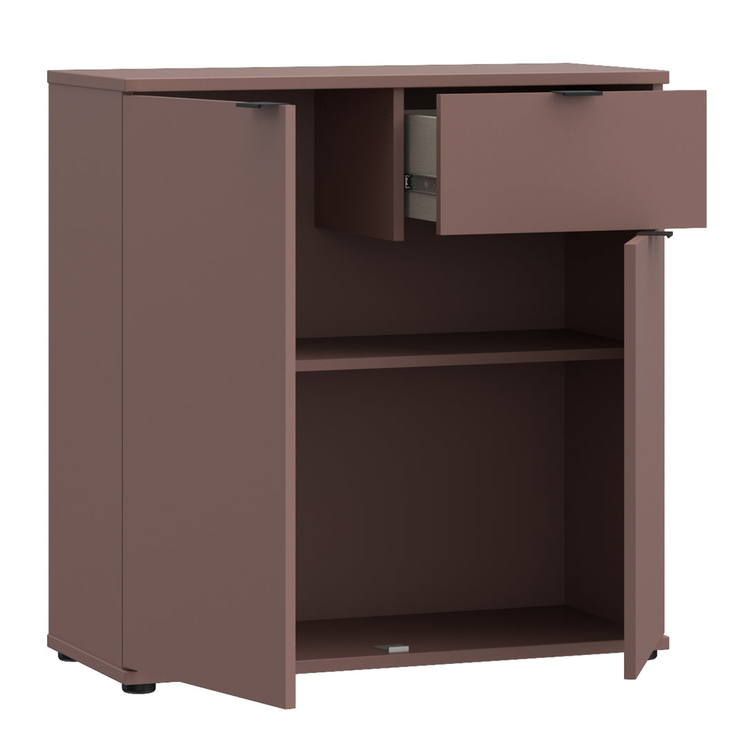 Ganymede 2 Door Cupboard with Drawer in Terracotta