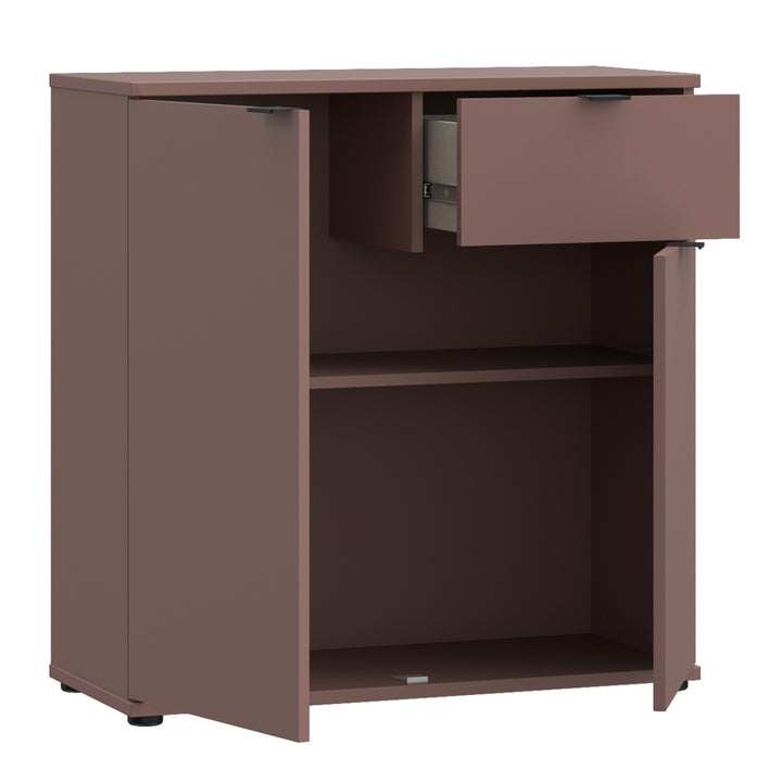Ganymede 2 Door Cupboard with Drawer in Terracotta