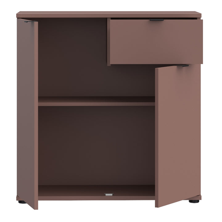 Ganymede 2 Door Cupboard with Drawer in Terracotta