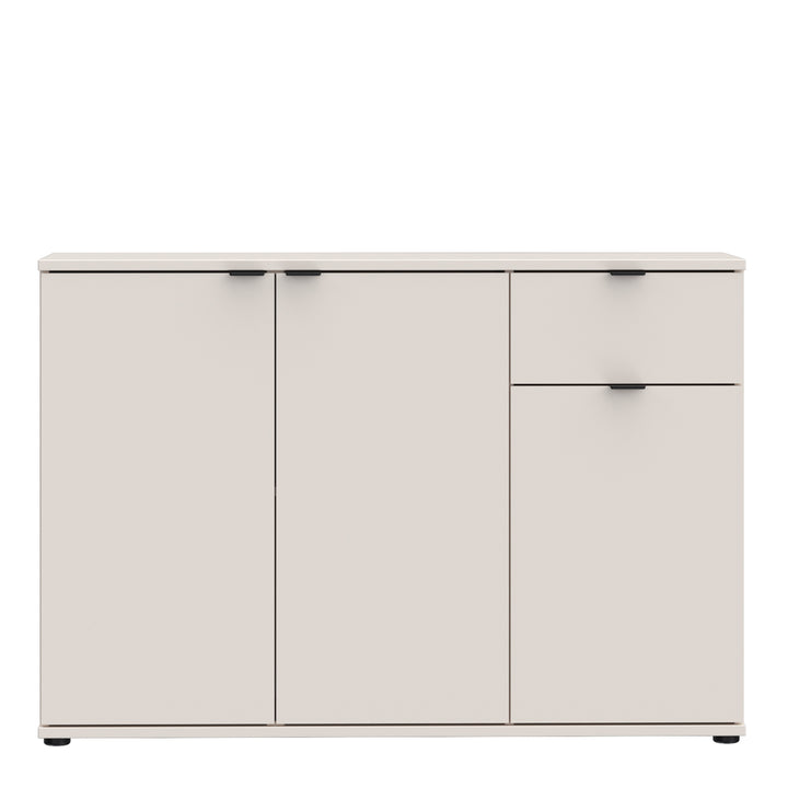 Ganymede Wide 3 Door Cupboard with Drawer in Sand
