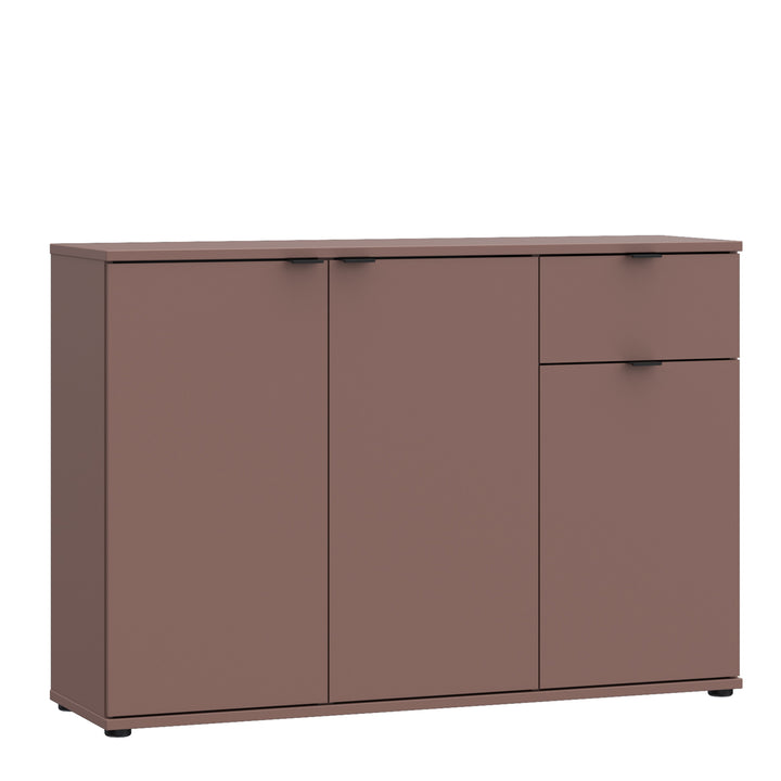 Ganymede Wide 3 Door Cupboard with Drawer in Terracotta