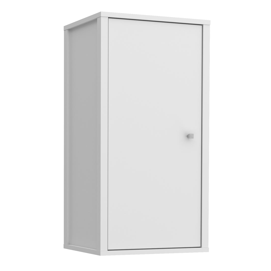 Ipsarion Hanging Cupboard with 1 Door & Silver Handle in White