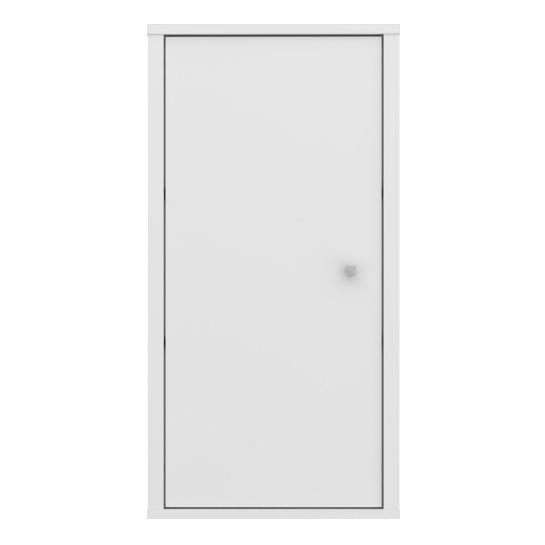 Ipsarion Hanging Cupboard with 1 Door & Silver Handle in White