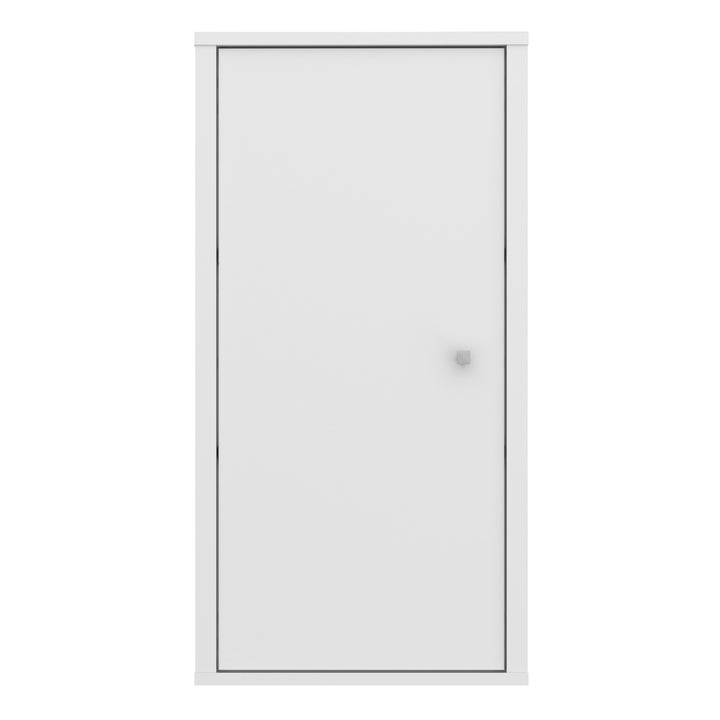 Ipsarion Hanging Cupboard with 1 Door & Silver Handle in White