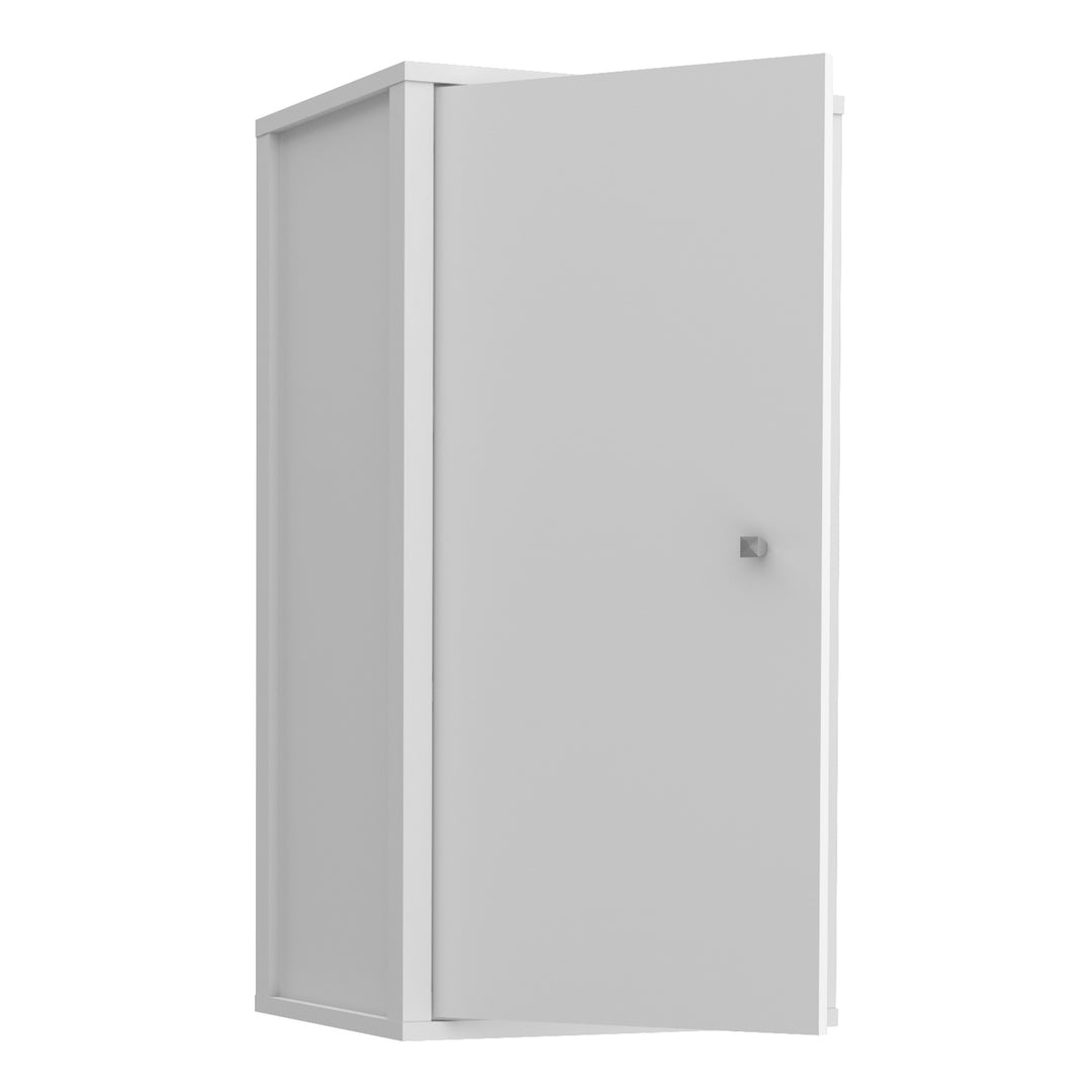 Ipsarion Hanging Cupboard with 1 Door & Silver Handle in White