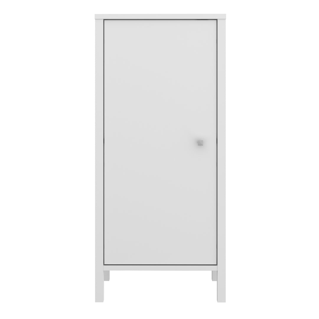 Ipsarion Bathroom Storage Unit with 1 Door & Silver Handle in White