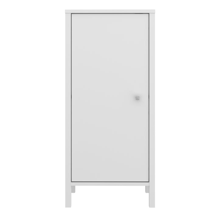 Ipsarion Bathroom Storage Unit with 1 Door & Silver Handle in White