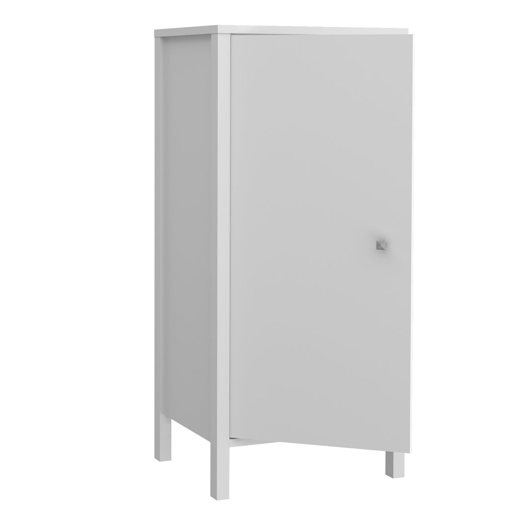 Ipsarion Bathroom Storage Unit with 1 Door & Silver Handle in White