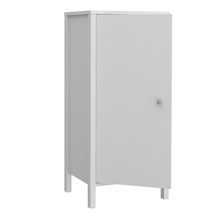 Ipsarion Bathroom Storage Unit with 1 Door & Silver Handle in White