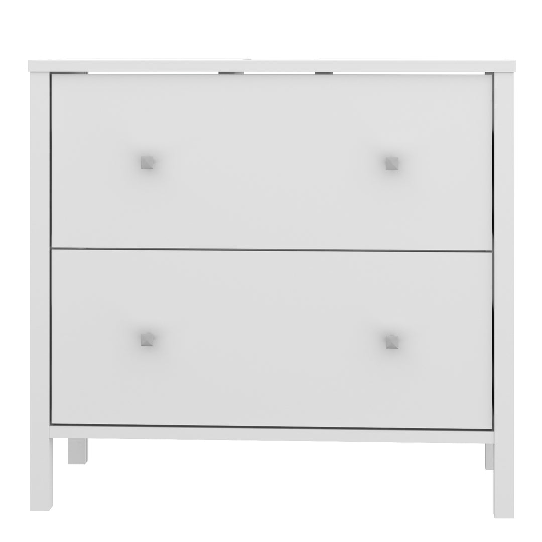 Ipsarion Under Sink Vanity Unit with 2 Drawers & Silver Handles in White