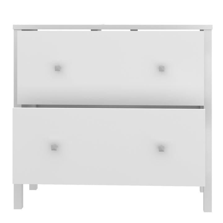Ipsarion Under Sink Vanity Unit with 2 Drawers & Silver Handles in White