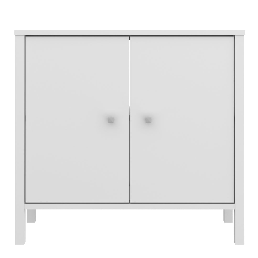 Ipsarion Under Sink Vanity Unit with 2 Doors & Silver Handles in White