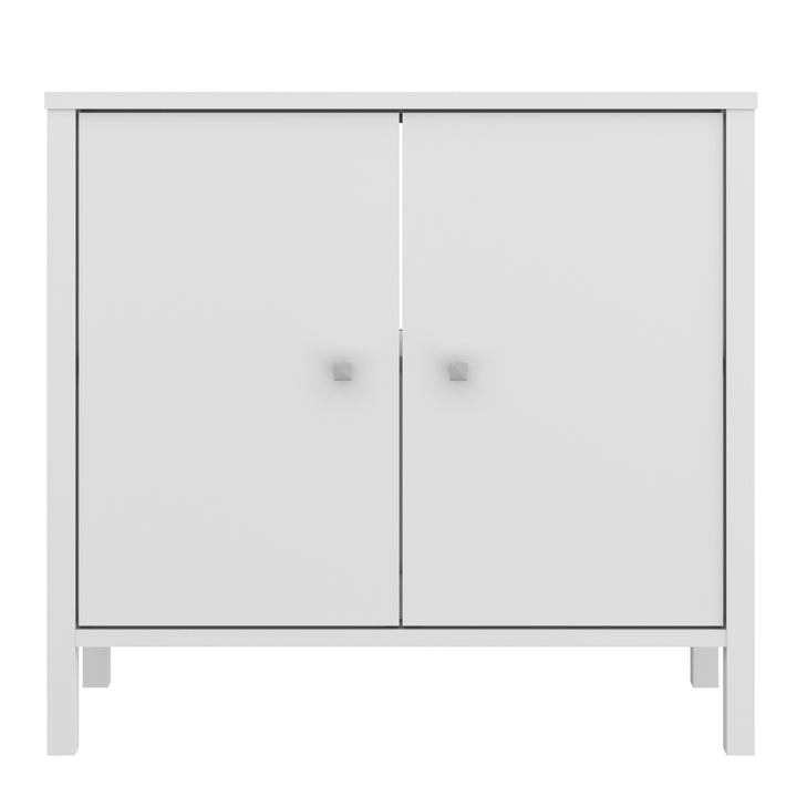 Ipsarion Under Sink Vanity Unit with 2 Doors & Silver Handles in White