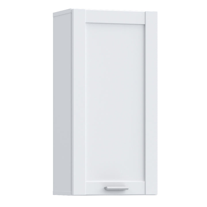 Lokko Hanging Cupboard with 1 Door & Silver Handle in White