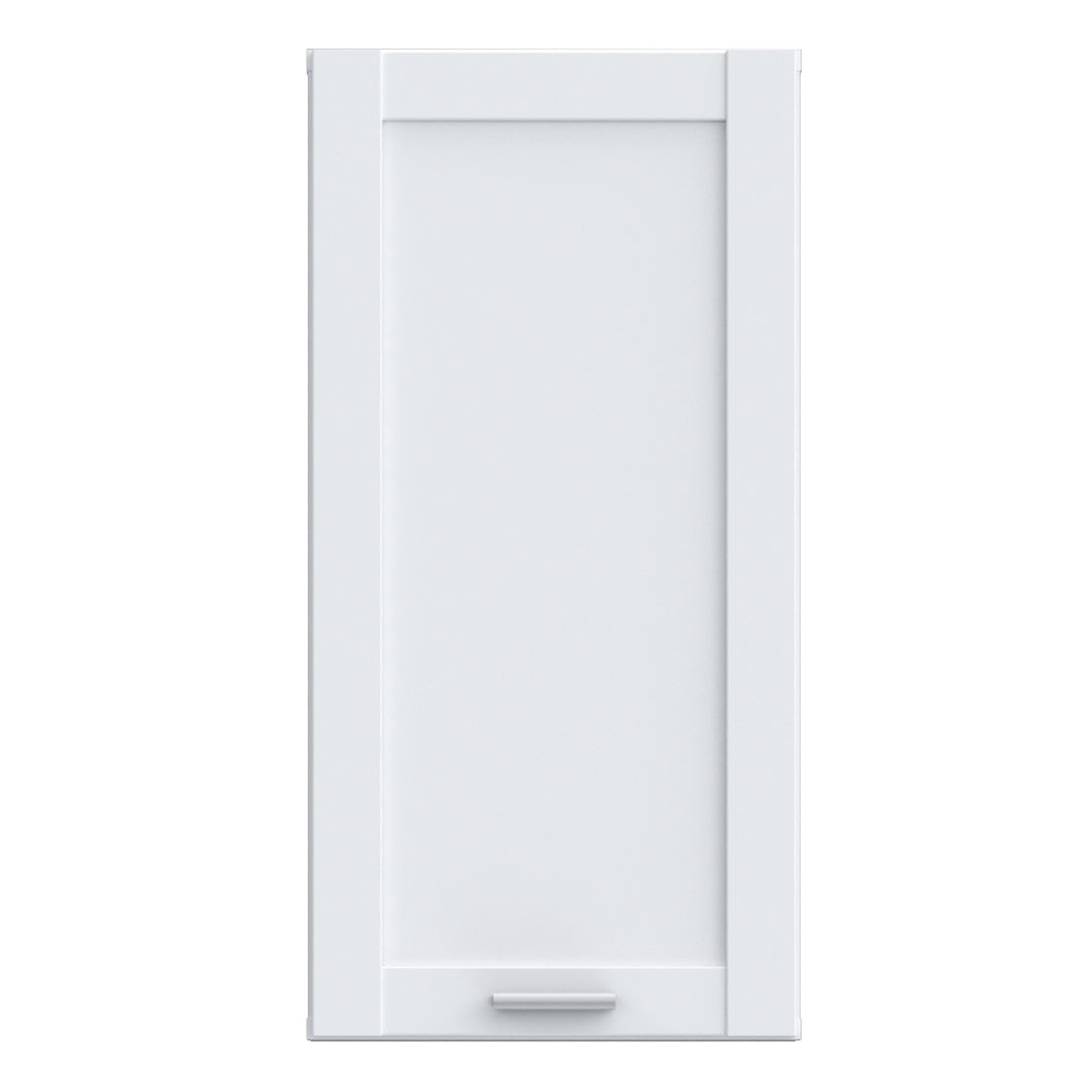 Lokko Hanging Cupboard with 1 Door & Silver Handle in White