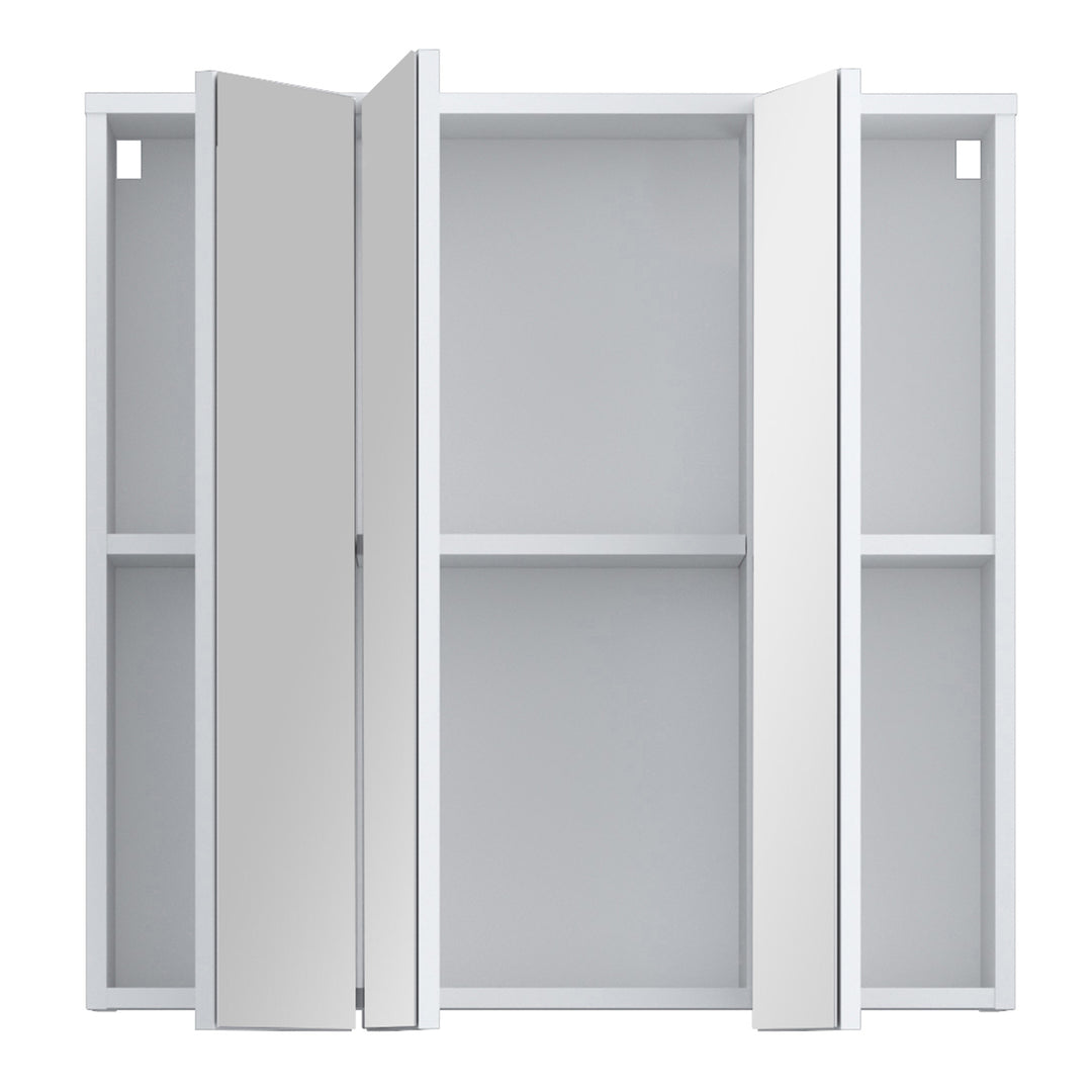 Lokko Hanging Cupboard with 3 Mirror Doors in White