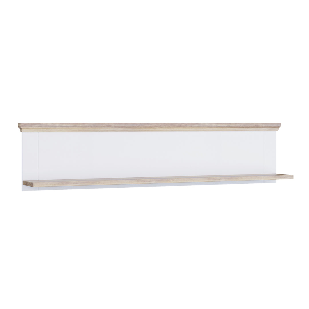 Pontypool Wall Shelf in White and Riva Oak