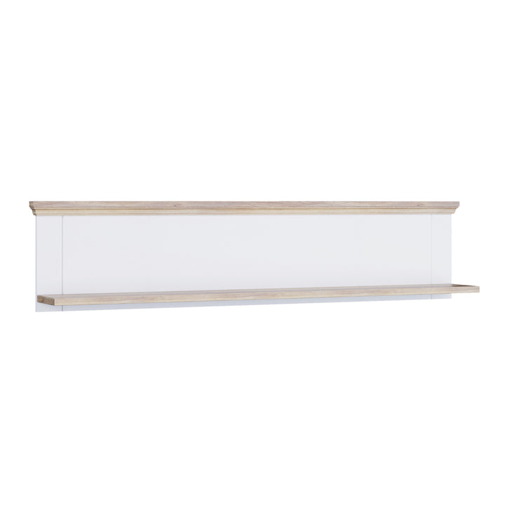 Pontypool Wall Shelf in White and Riva Oak
