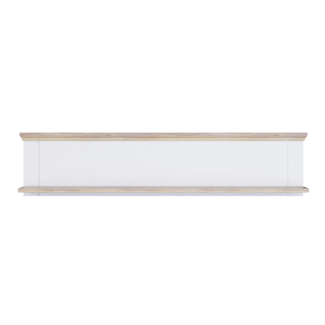 Pontypool Wall Shelf in White and Riva Oak