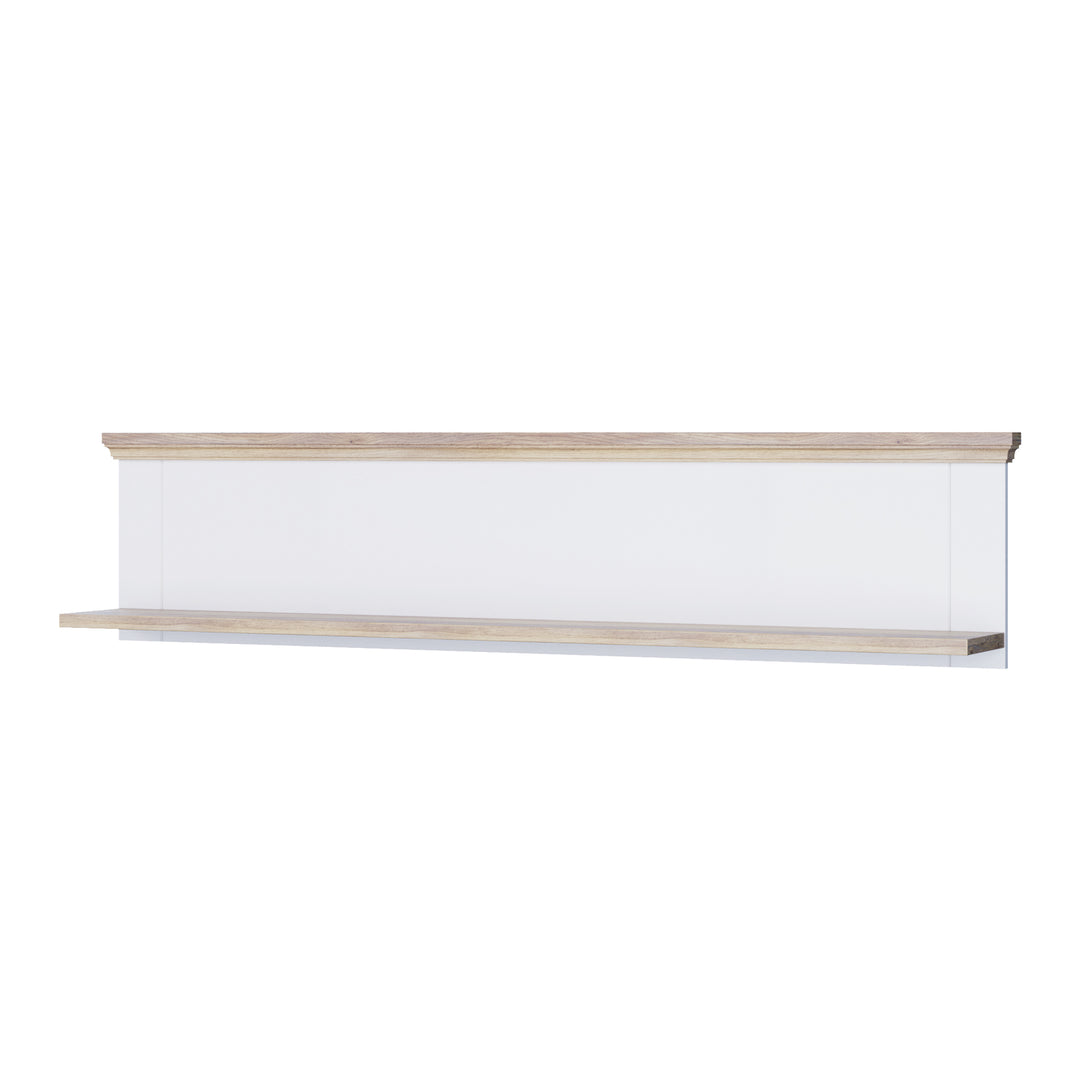Pontypool Wall Shelf in White and Riva Oak