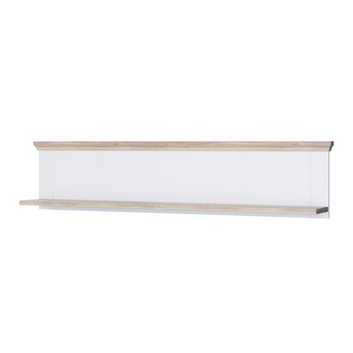 Pontypool Wall Shelf in White and Riva Oak