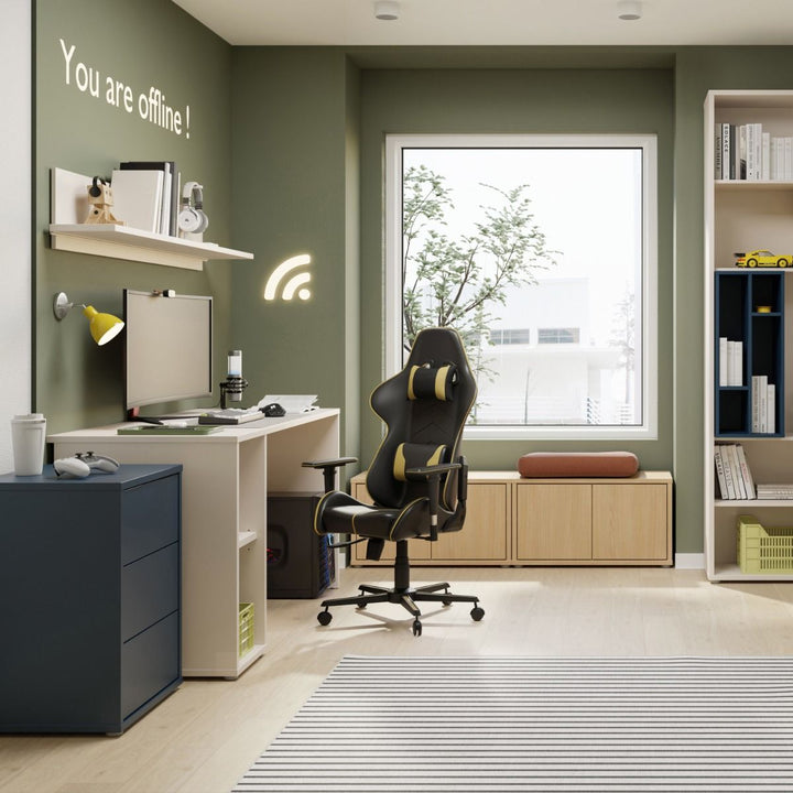 Alice Springs Desk with Open Shelf Storage in Sand