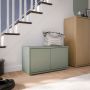 Alice Springs Bench with 2 Doors Push-to-Open in Sage Green