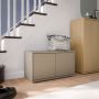Alice Springs Bench with 2 Doors Push-to-Open in Taupe
