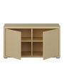 Alice Springs Bench with 2 Doors Push-to-Open in Butter Yellow