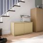 Alice Springs Bench with 2 Doors Push-to-Open in Butter Yellow