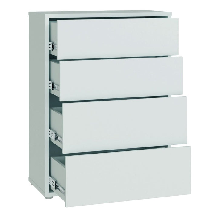 Alice Springs 4 Drawer Chest with Push-to-Open Drawers in Light Grey